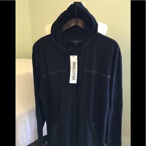 Mens Black Hoodie Ring Of Fire Sz XXL